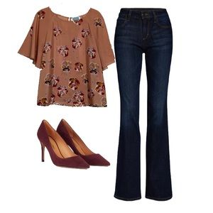 CeCe floral top, Blush. Size M.